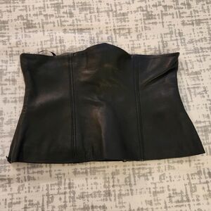 NWT Zara Black Leather Women's Corset, M
